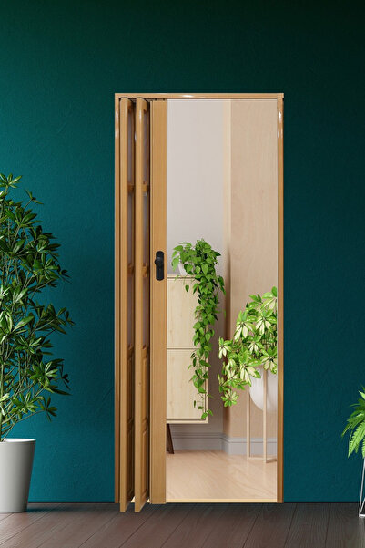 homenter Katlanır Camlı Kayın Akordiyon Kapı - 86x203 cm