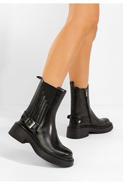 B T Shoes Γυναικεία μποτάκια Nuvia Μαύρα