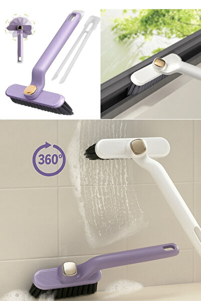 QesQin 360 Derece Döner Başlıklı Dar Alan Ölü Köşeler Ve Çatlak Temizlik Fırçası Cımbızlı Detay Temizlik