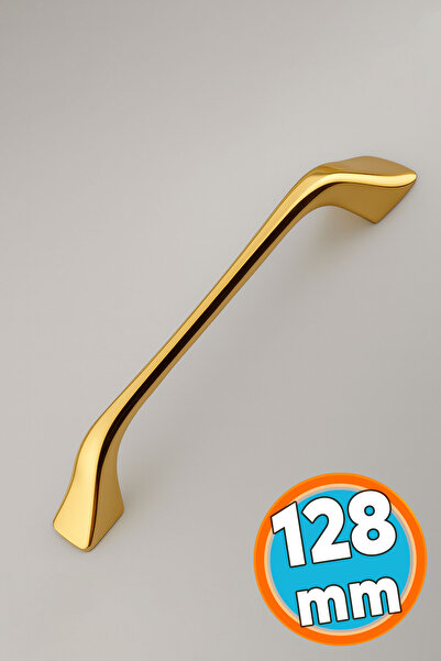 NZB Mobilya Çekmece Mutfak Dolabı Dolap Kapak Kulpları Kulb Metal Parlak Altın Gold Kulp 128 mm