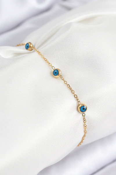 SeyCey.co 316L Steel Evil Eye Bead Model Gold Color Women's Bracelet