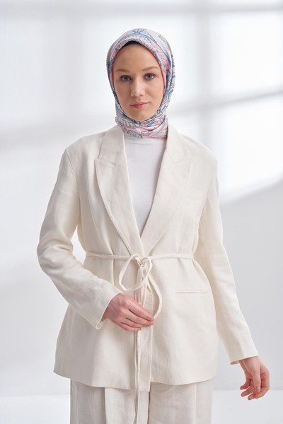 ARMANDA Premium Collection Crown Pattern Twill Silk Scarf - Rosepembe