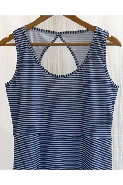 Perky Moth %100 Pamuk Süprem Kumaş Kadın Sıfır Kol Sırt Dekolteli Dijital Baskılı Yazlık Mini Elbise