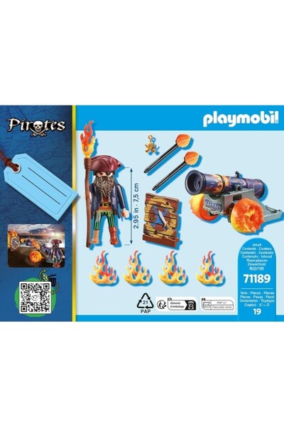 OyuncaklarÜlkesi Playmobil of the Carribean Pirate and Fireball Toys Playset 71189 (19 Pcs)