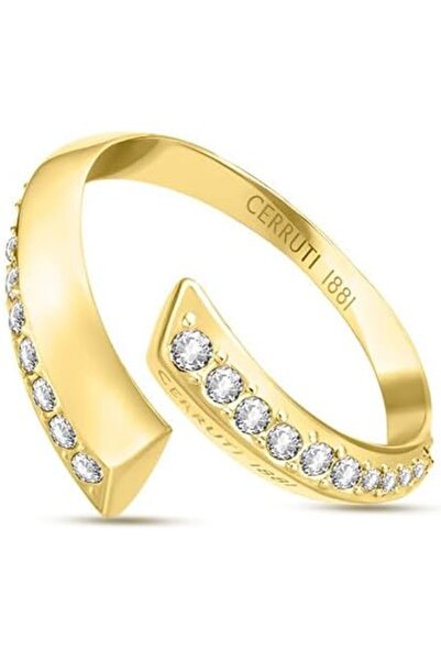 Cerruti 1881 خاتم أليسيا من الفولاذ المقاوم للصدأ مطلي بالذهب للنساء