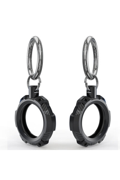 Techsuit AirTag iPhone RSH 1 Case with Carabiner, Black