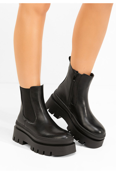 B T Shoes Black Mayte chunky-soled boots