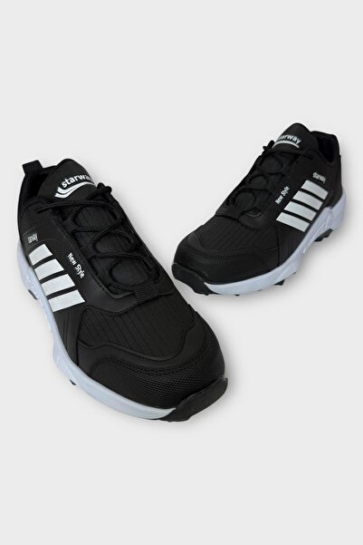 Liger Ανδρικά αθλητικά παπούτσια για πεζοπορία εξωτερικού χώρου, ανθεκτικά στο κρύο, ΜΑΥΡΟ - ΛΕΥΚΟ