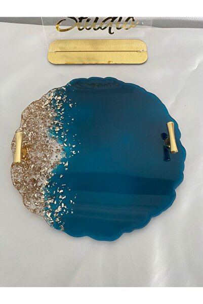 Demet Art Studio Reçineye Hayat Veriyoruz Epoksi 25 Cm. Altın varak Süslemeli...