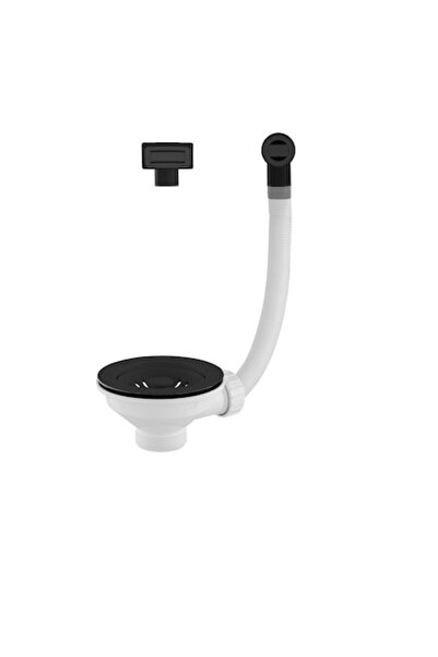 Spis Design Sifon scurgere pentru chiuveta bucatarie cu o 1 cuva, preaplin rotund si deptunghiular, negru mat