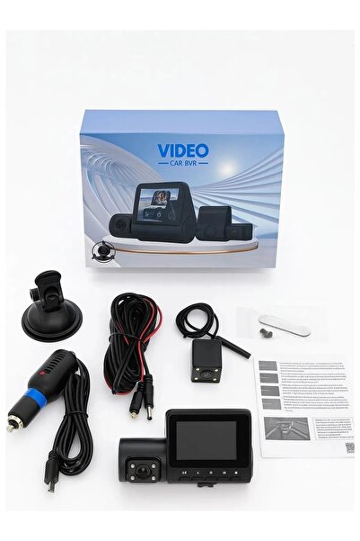 pukotech C50 1080P 3 Kameralı Araç Kamerası Gece Görüş G-Sensör Geri Görüş Kameralı 170° Açı Döngüsel Kayıt