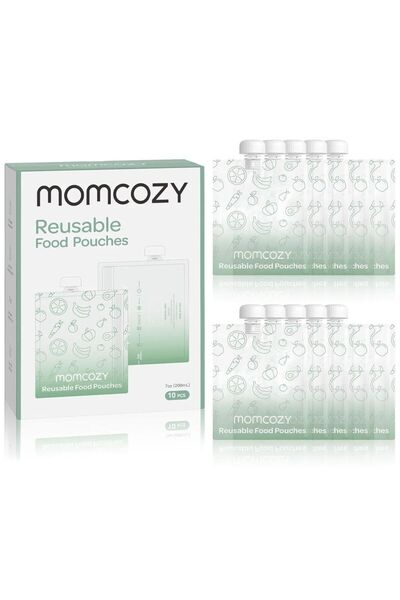Momcozy - Reusable Baby Food Pouches - Pack Of 10 - 207 ml