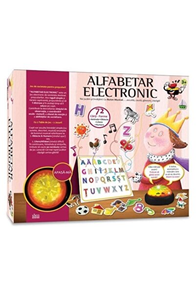 İDEA Electronic Alphabet Board Game with Musical Button, 72 Cards, Educational for Kids 3+ Years,