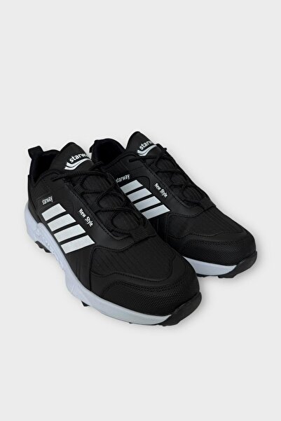 Liger Ανδρικά αθλητικά παπούτσια για πεζοπορία εξωτερικού χώρου, ανθεκτικά στο κρύο, ΜΑΥΡΟ - ΛΕΥΚΟ