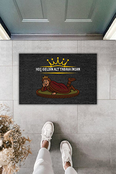 Dormot Dekoratif Dijital Paspas Füme Hoş Geldin Alt Tabaka İnsan Kapı Önü Pas...