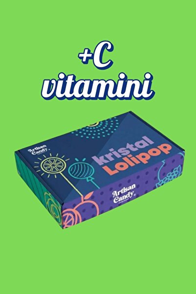 Artisan Candy Ketojenik Glutensiz Şekersiz Stevialı C VİTAMİNLİ Lolipop 6 Adet