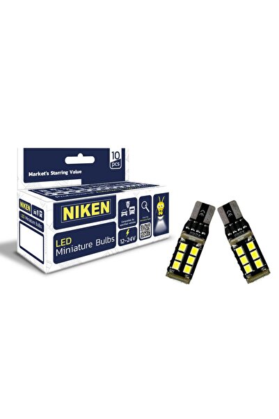 Niken T10 15 Ledli 12-24v Ampul Beyaz Canbus Mevcut