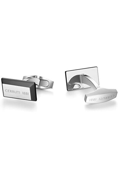 Cerruti 1881 Elio Black Stainless Steel Square Cufflink for Men