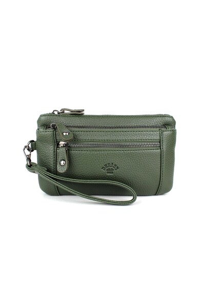 deri,se club Men's Khaki Color Multi-Compartment Wristband Belted Hand Strap Portfolio Bag Hand Bag