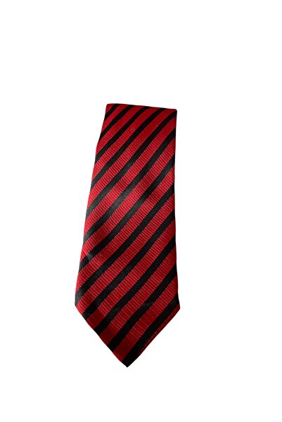 Ebrar Çeyiz Stylish Tie Red with Black Stripe