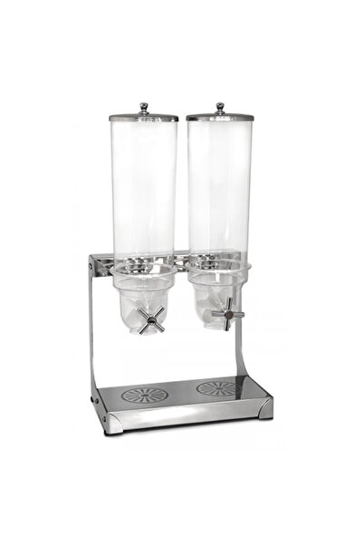 Raki Dozator,dispenser dublu 3,5l cereale,fulgi porumb,ovaz,nuci cromat