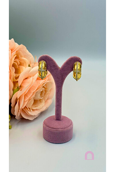 Moond Accessories أقراط موديل خاتم من الفولاذ باللون الذهبي