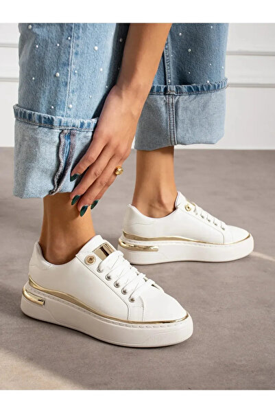 StWenn White Black Gold Soft Women's Daily Casual Sneaker