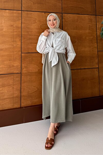 Rimel Moda فستان فيونتا كاكي