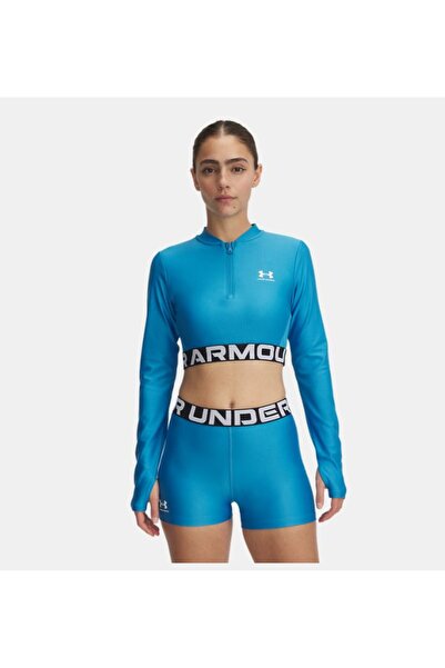 Under Armour Kadın UA HeatGear Rib 1/4 Fermuarlı Uzun Kollu T-shirt 1388692-453