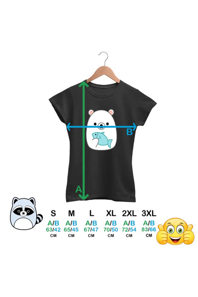 OEM Women's T-Shirt Squishmallows Polar Bear Fram