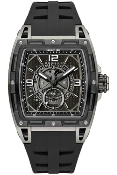 Cerruti 1881 Belluno Chronograph Watch for Men - Black Gun Dial, Black Strap