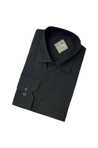 GÖMLEK GALERİSİ Classic Comfortable Wide Cut Straight Long Sleeve Men's Shirt