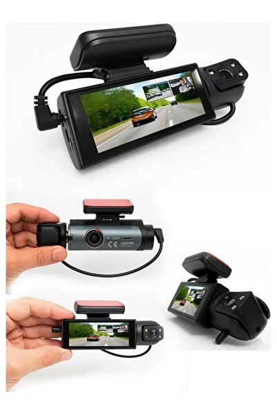 pukotech M8 Çift Kameralı Araç Içi Kamera – 1080P Full Hd, Gece Görüşü, G-Sensör, Park Modu, 3.16” Ekran