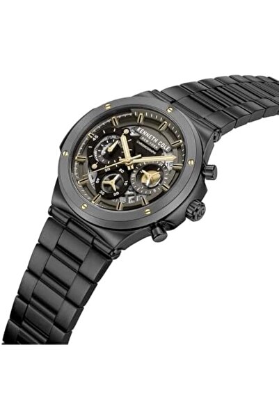 Kenneth Cole New York 45.5mm Chronograph Men's Watch with Black Dial & Black Stainless Steel Bracele
