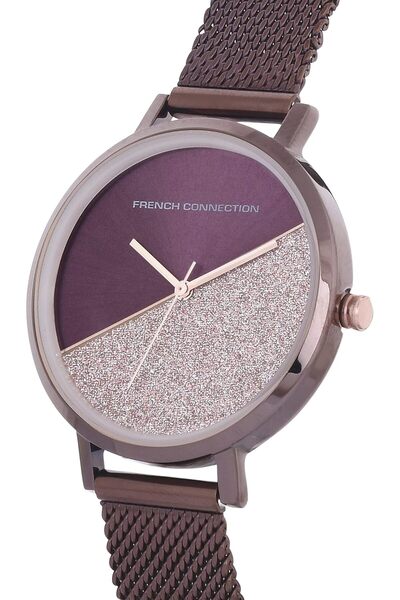 French Connection Spring-Summer 2021 Analog Dial Women's Watch, Brown Mesh
