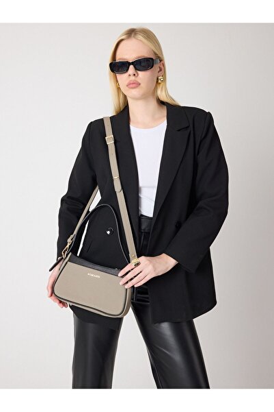 Meskanto Baget Genuine Leather Double Color Strap Hand and Shoulder Bag