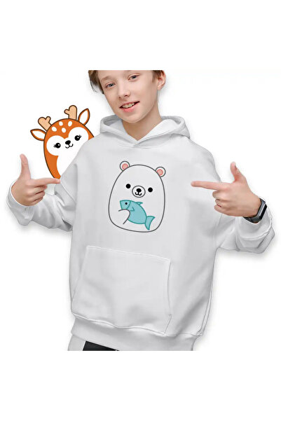 OEM Boys' Squishmallows Polar Bear Hoodie Fram