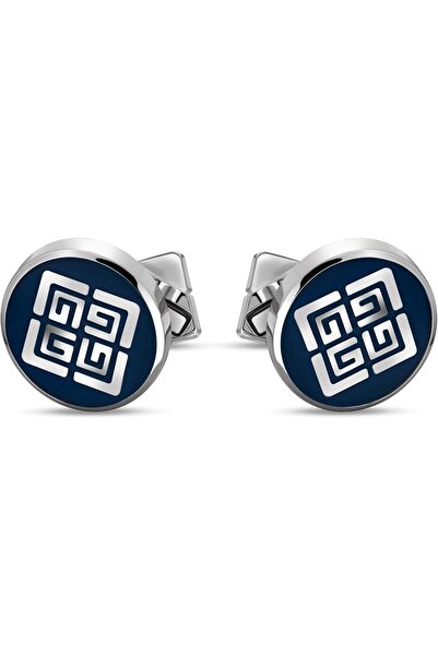 Guy Laroche Charlie.2 Silver and Blue Cufflinks for Men