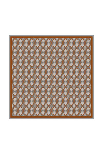 Armine Eșarfă din mătase pură Tivil 9410 - 35 Gri cu model mixt