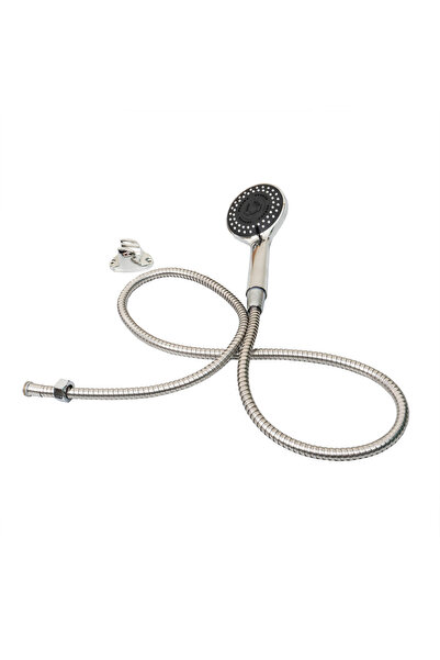 Z-Tools Shower head set plus 150cm hose and holder, chrome/black ZTS8289