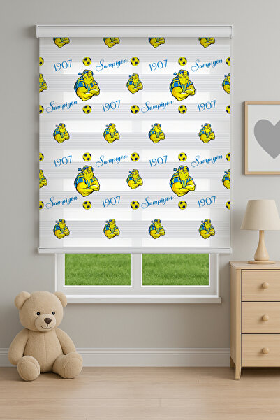 Home 1907 Sarı ve Lacivert Taraftar Dijital Baskılı Zebra Stor Perde