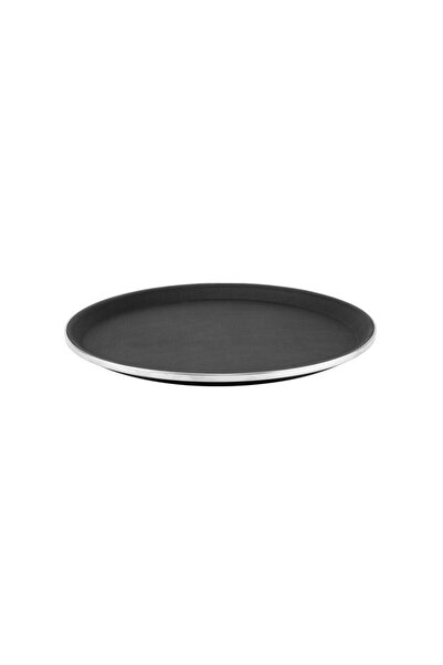 Raki Serving tray with non-slip surface and metal edge 40.6 cm, black