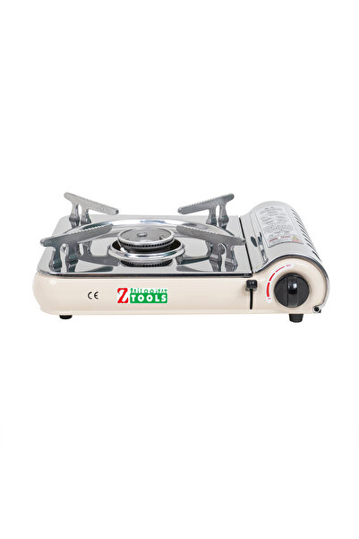 Z-Tools Aragaz de camping, oțel inoxidabil, aprindere electrică, 2,5 kW, crem...