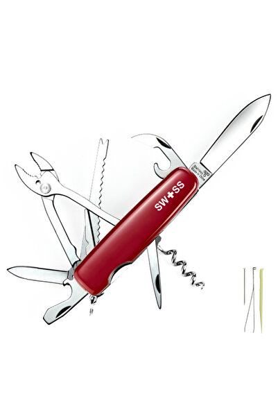 SWISS Fonksiyonlu Paslanmaz Çelik Orijinal İsviçre Çakısı (A01.10)