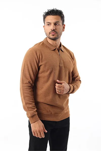Rodrigo Men's Zippered Polo Neck Slim Fit Sweatshirt