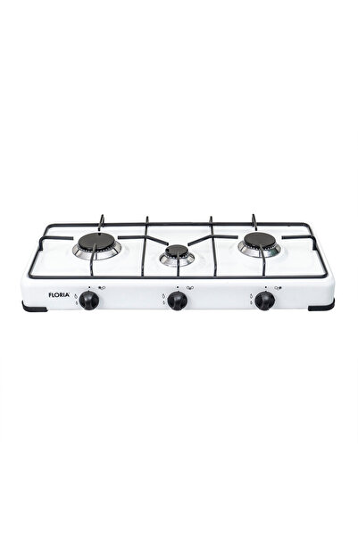 Floria 3-burner gas stove, cylinder supply, white ZLN7139
