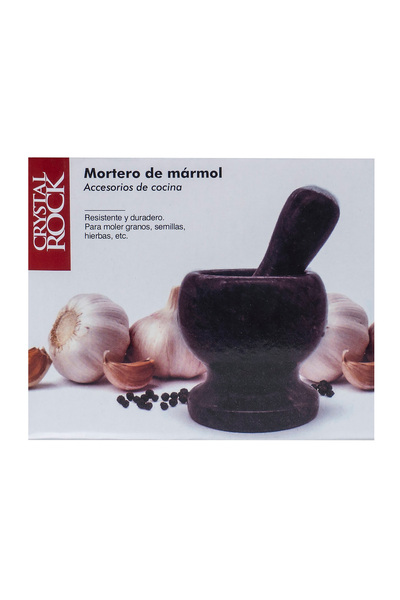 Z-Tools Marble mortar with pestle, 10cm diameter, 10.5cm height, grey ZTS8045