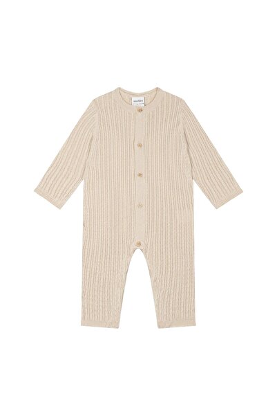 Antebies Cream Houndstooth Knitwear Jumpsuit