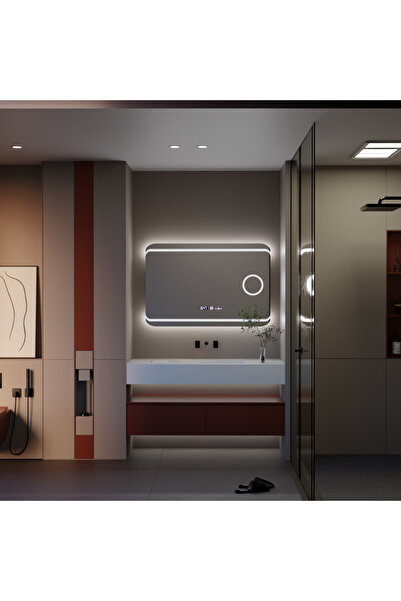 Alessandro DESIGN Oglinda LED Rectangulara, 100x60, Definition MotionGlow Marcello, Sistem Dezaburire, Lupa Cosmetica