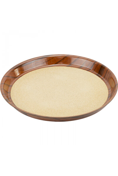 Raki Tava servire rotunda cu invelis pluta adanca 36cm culoare cafea